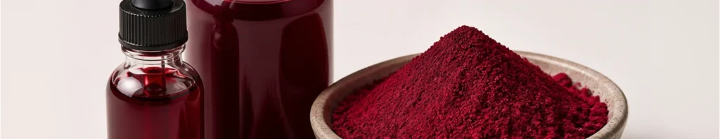 Linha de produtos Biocarmim: extrato líquido e pó corante vermelho natural para uso industrial e alimentício