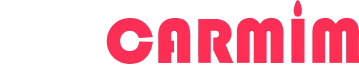 logo da empresa Biocarmim com a escrita "Bio" em branco e "carmim" em rosa.